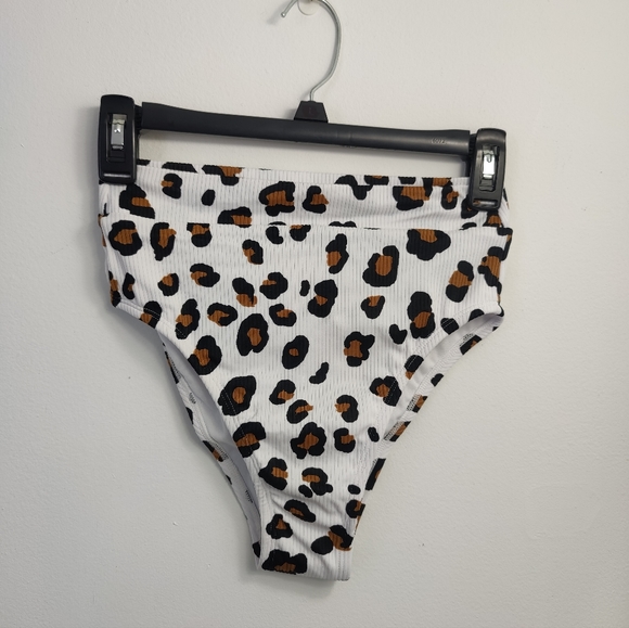 Xhillaration Bikini Bottom Ribbed High Waist Animal Print NWT Cheetah Leopard Hi - Picture 4 of 6